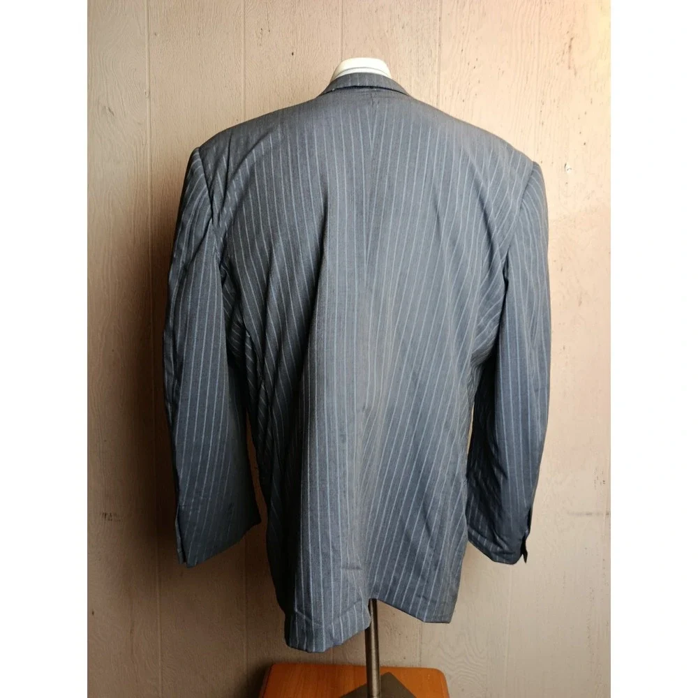Oxxford Cloth Suit Mens 44 Gray Striped Wool Half Lined Lightweight Pants 36X29
